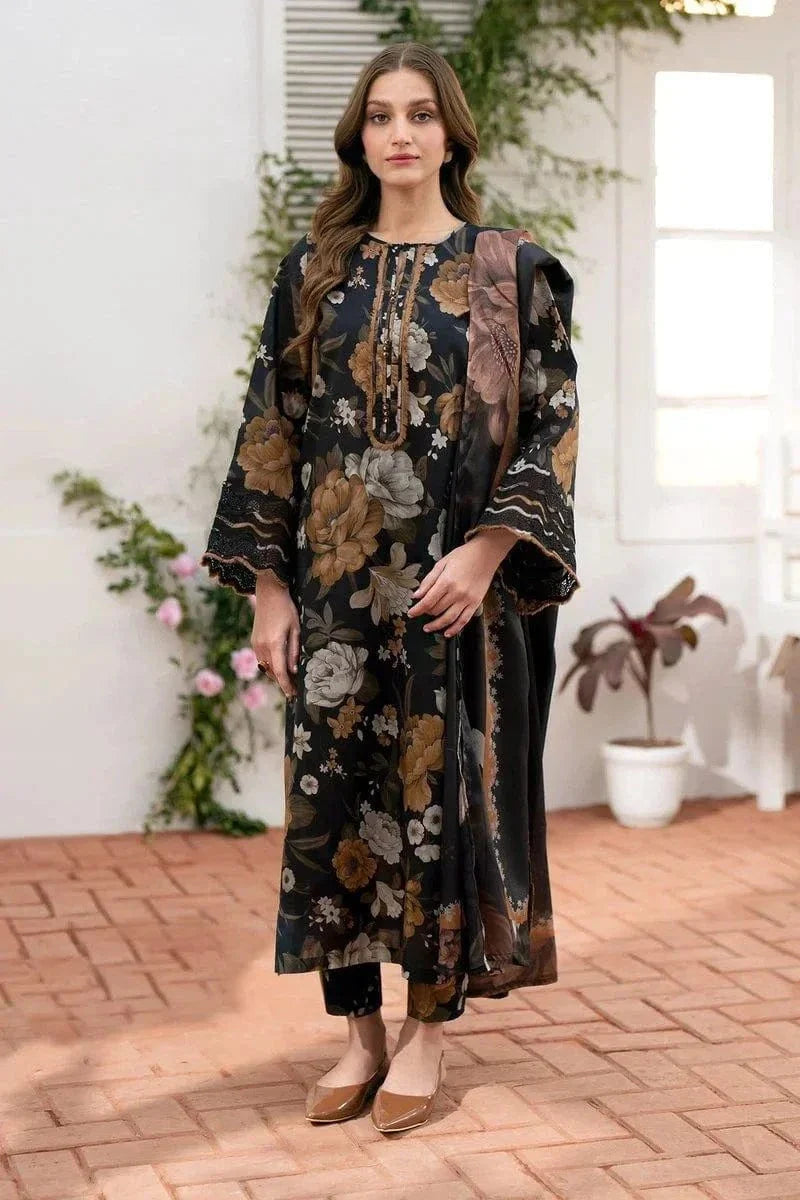 Sapphire D-100 Khaddar Printed 3pc
