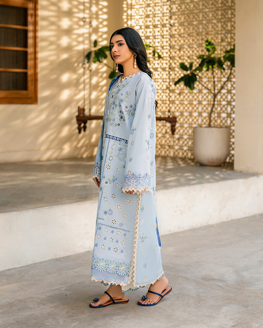 QL-1049 Chikenkari Embroidered Lawn 3pc