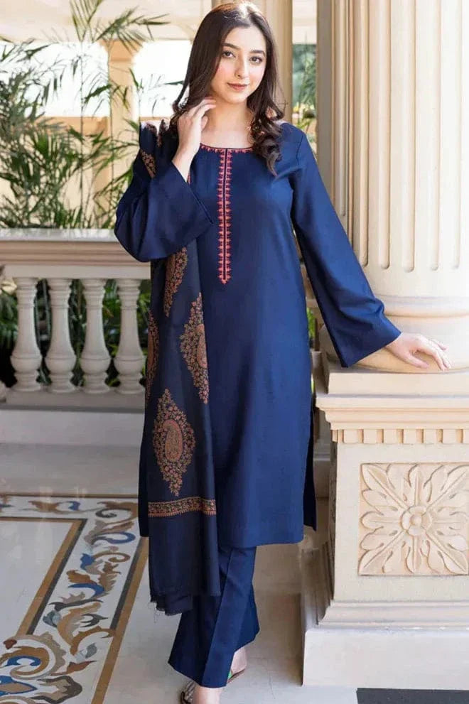 Sapphire D-200 Embroidered Dhanak 3pc