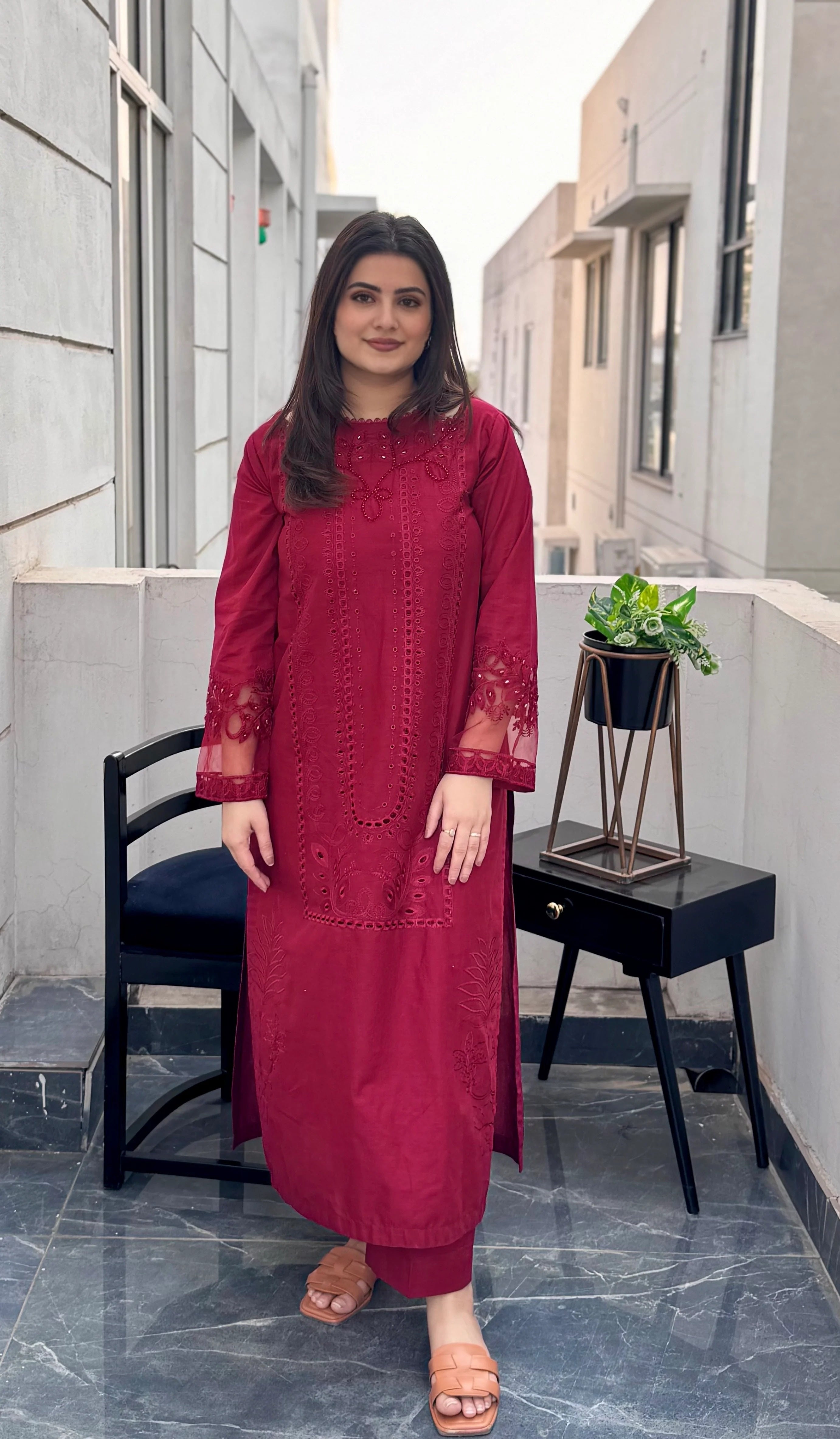 RL 390 lawn  chikankari