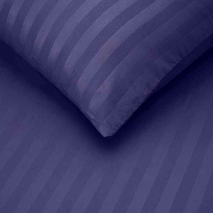 Navy Blue Satin Stripe Fitted Sheet Set Satin Stripe Fitted Sheets