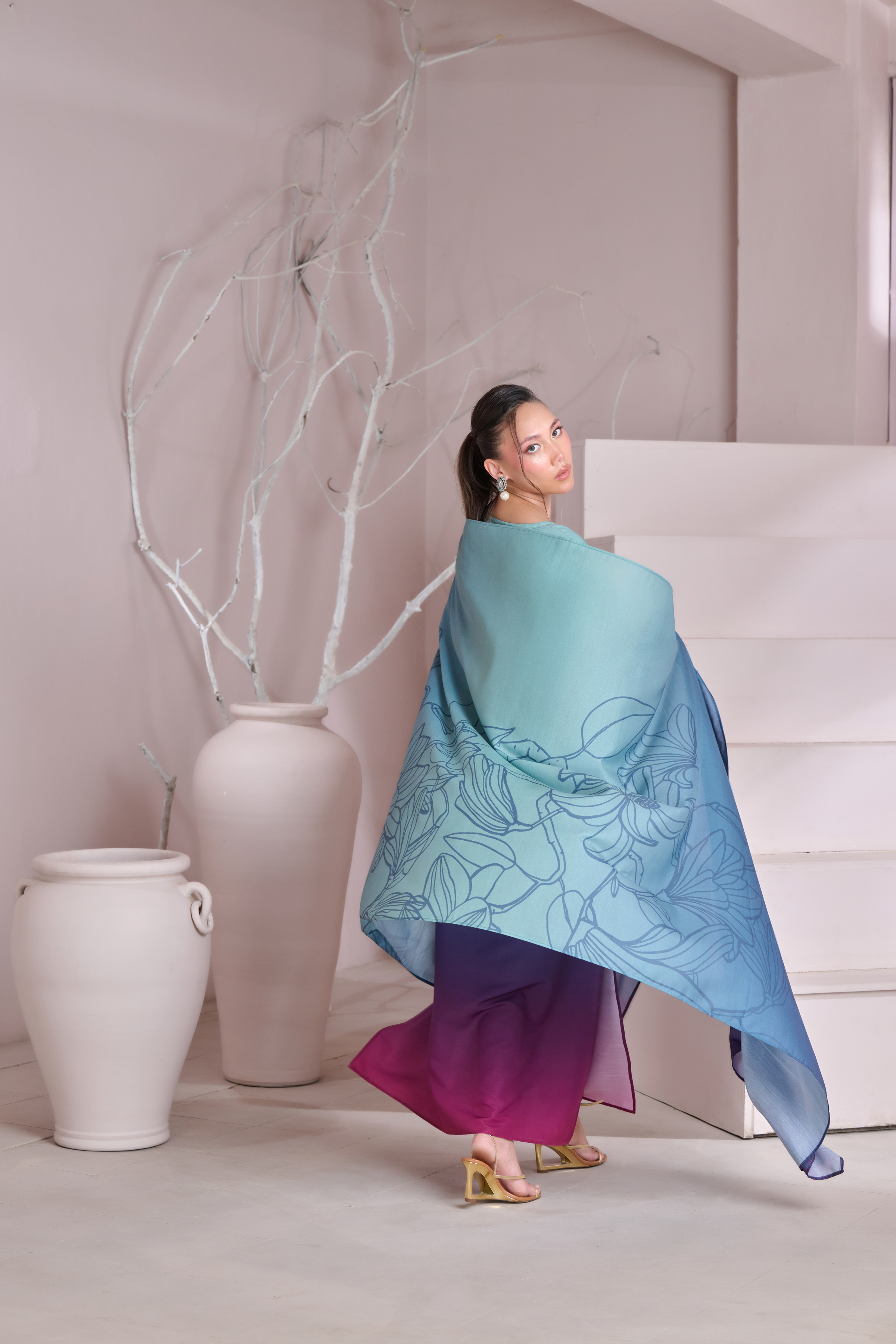 Silk 3Piece Printed Kaftan Set RL-402