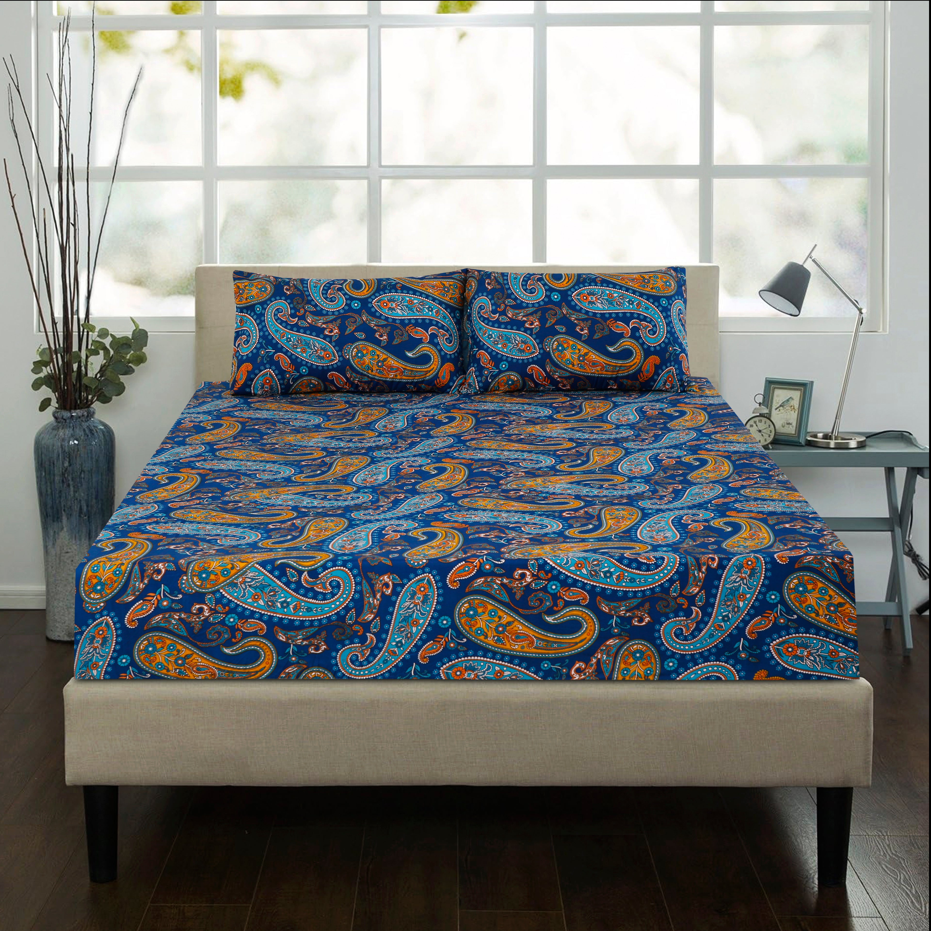Royal Linen Printed Fitted Set (King) - Code RL-09
