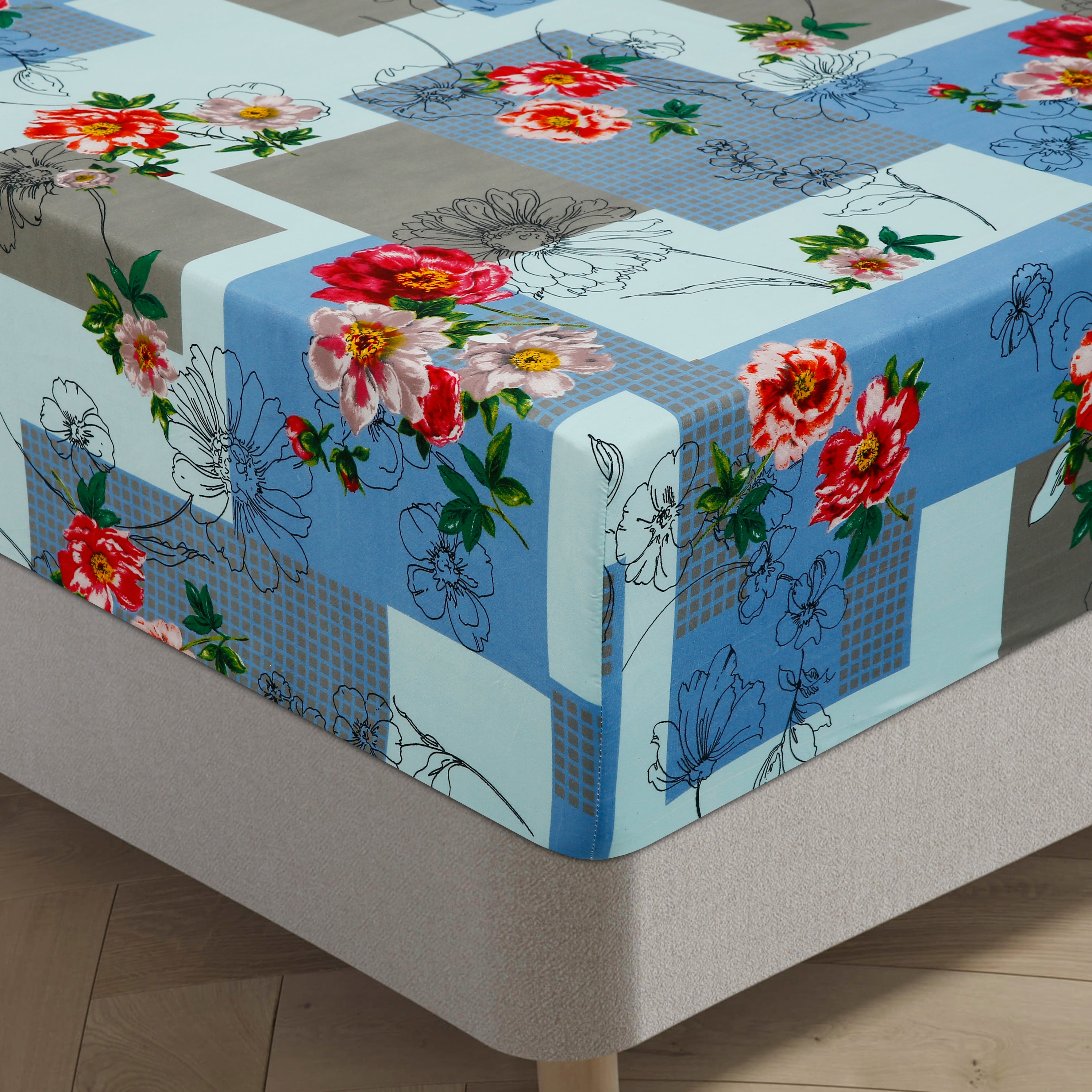 Royal Linen Printed Fitted Set (King) - Code RL-04