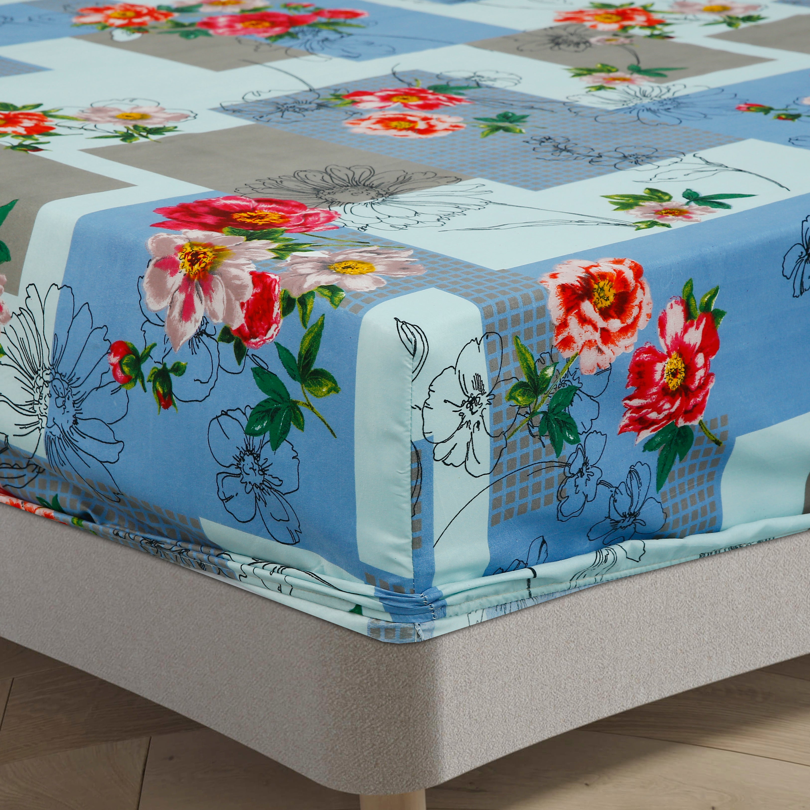 Royal Linen Printed Fitted Set (King) - Code RL-04