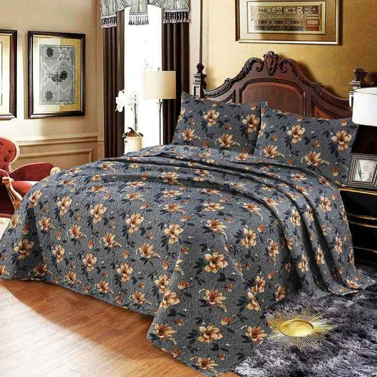 Reversible 6Pc Ultrasonic Quilted Bedspread Set Printed Bedspread