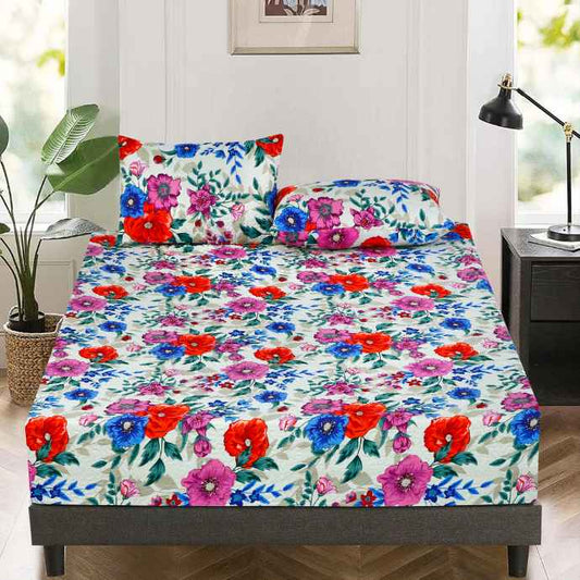 Floral Quilted Fitted Sheet Set Quilted Fitted Sheet