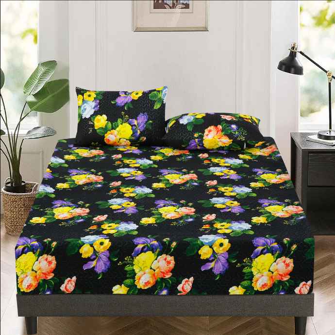 Floral Quilted Fitted Sheet Set Quilted Fitted Sheet