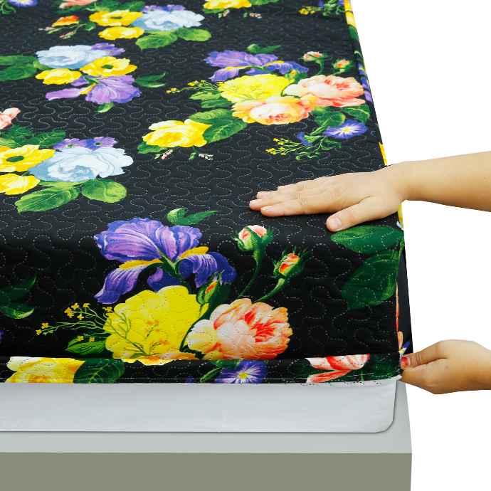 Floral Quilted Fitted Sheet Set Quilted Fitted Sheet