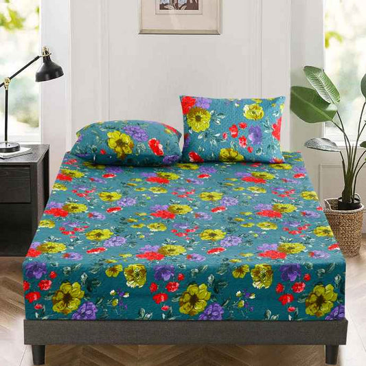 Floral Quilted Fitted Sheet Set Quilted Fitted Sheet