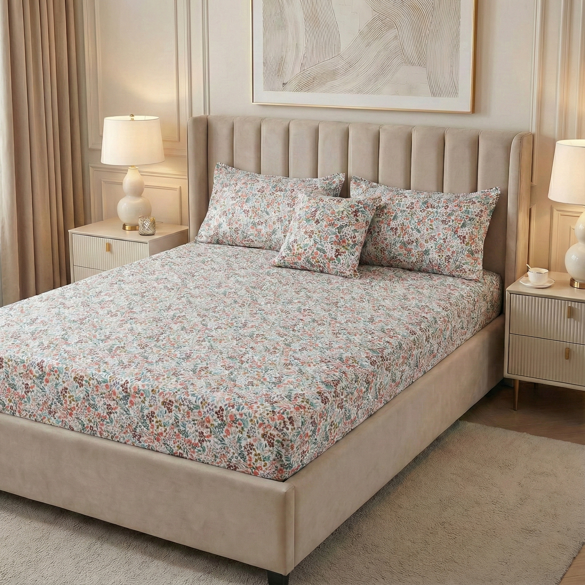 Royal Linen Quilted Fitted Set (King) - Code RL-53