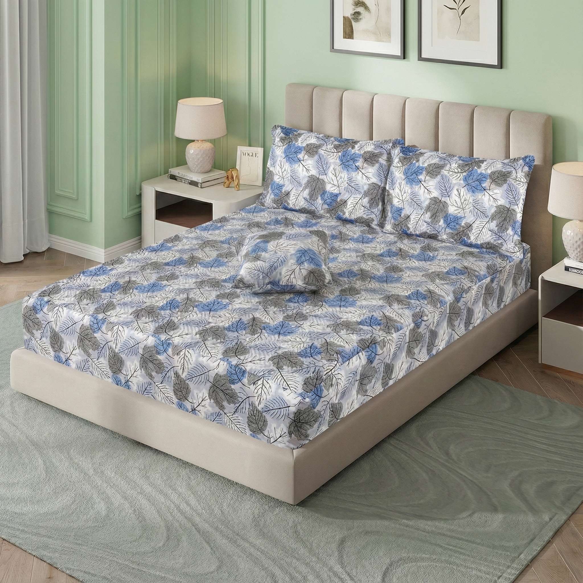 Royal Linen Quilted Fitted Set (King) - Code RL-56