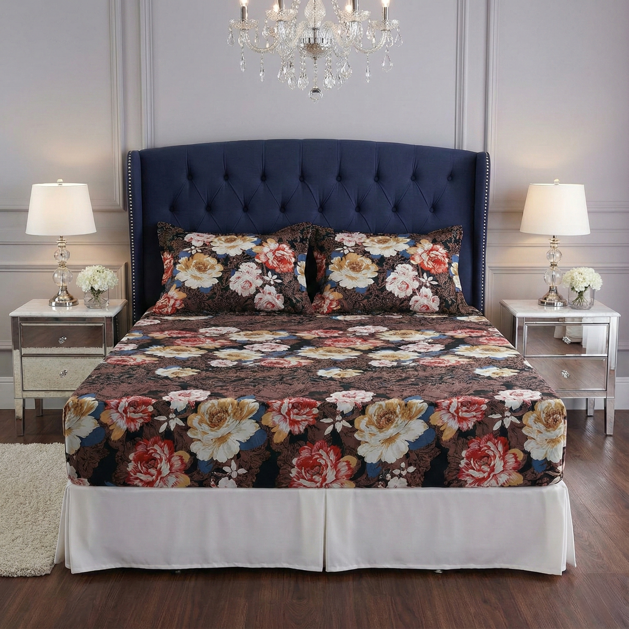 Royal Linen Printed Fitted Set (King) - Code RL-17