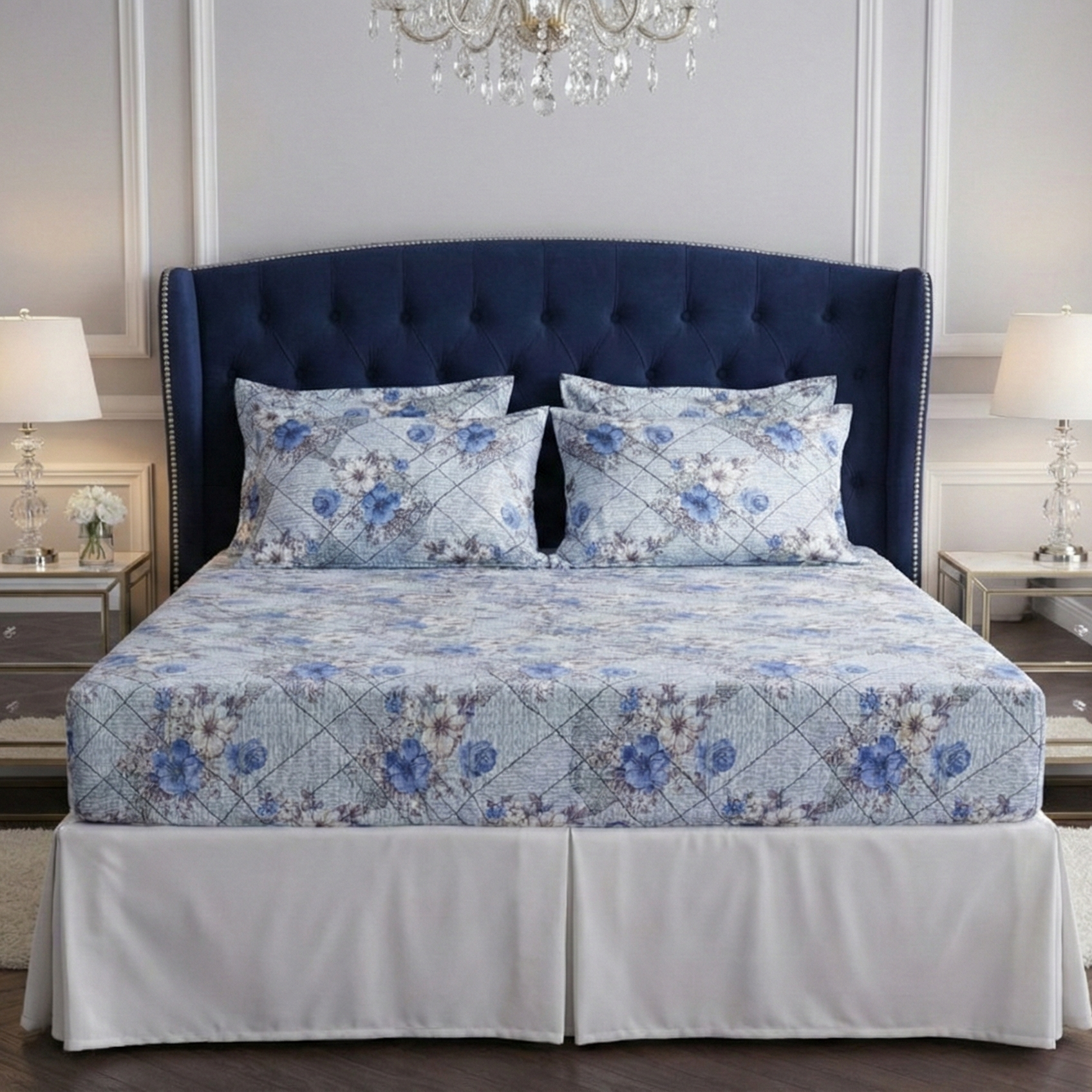 Royal Linen Printed Fitted Set (King) - Code RL-19