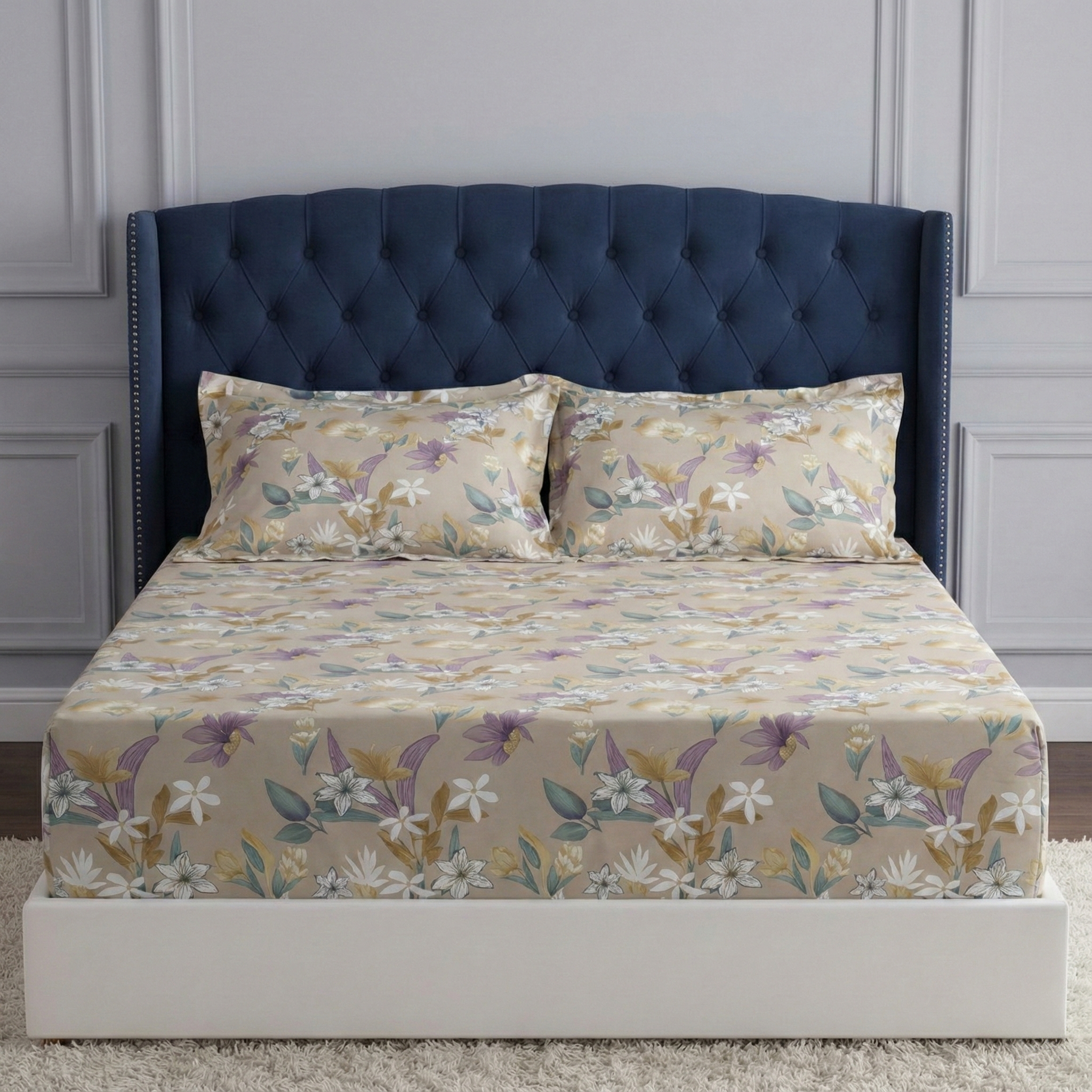 Royal Linen Printed Fitted Set (King) - Code RL-22