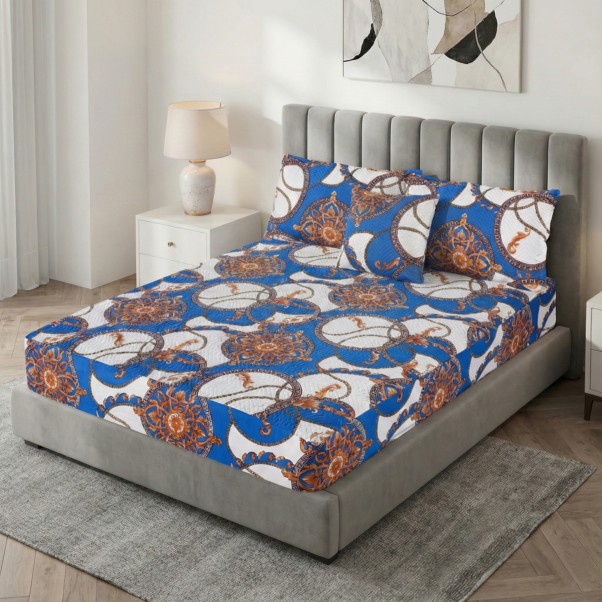 Royal Linen Quilted Fitted Set (King) - Code RL-49