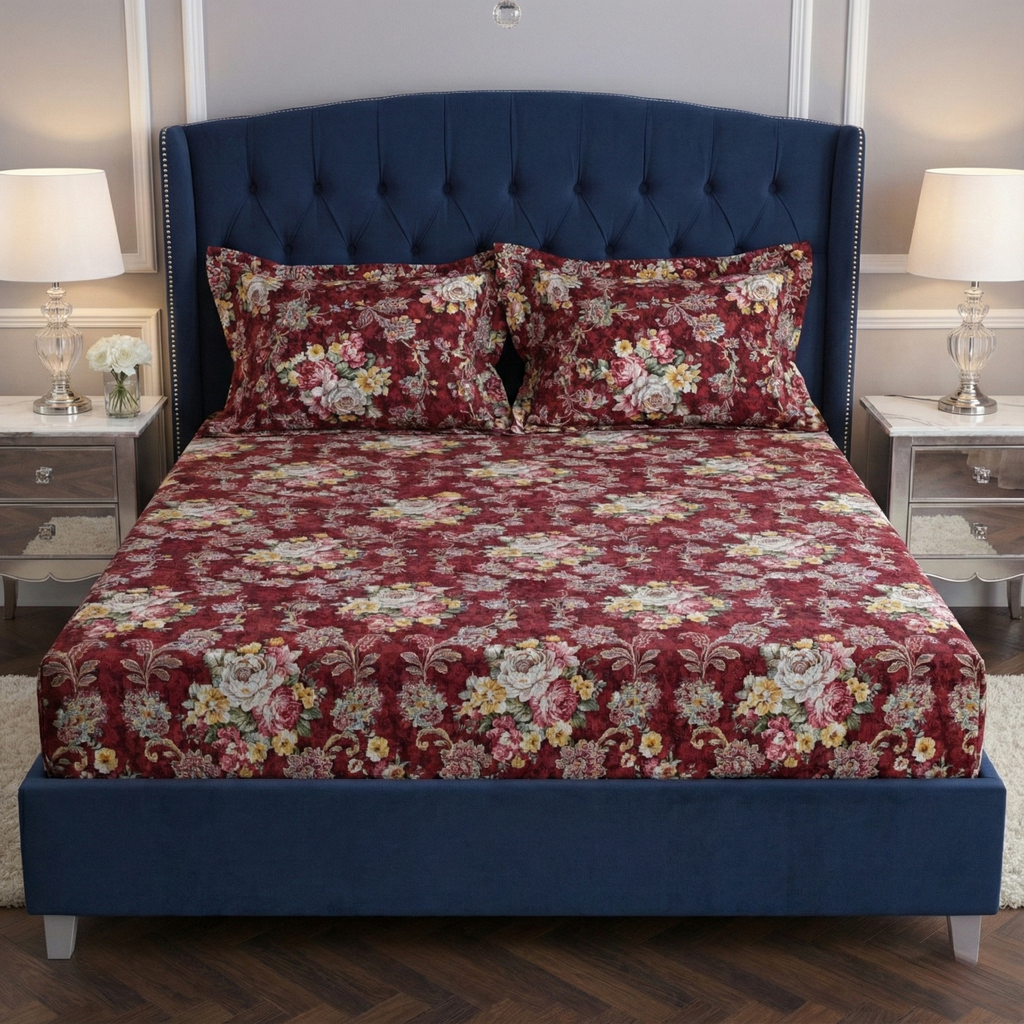 Royal Linen Printed Fitted Set (King) - Code RL-23