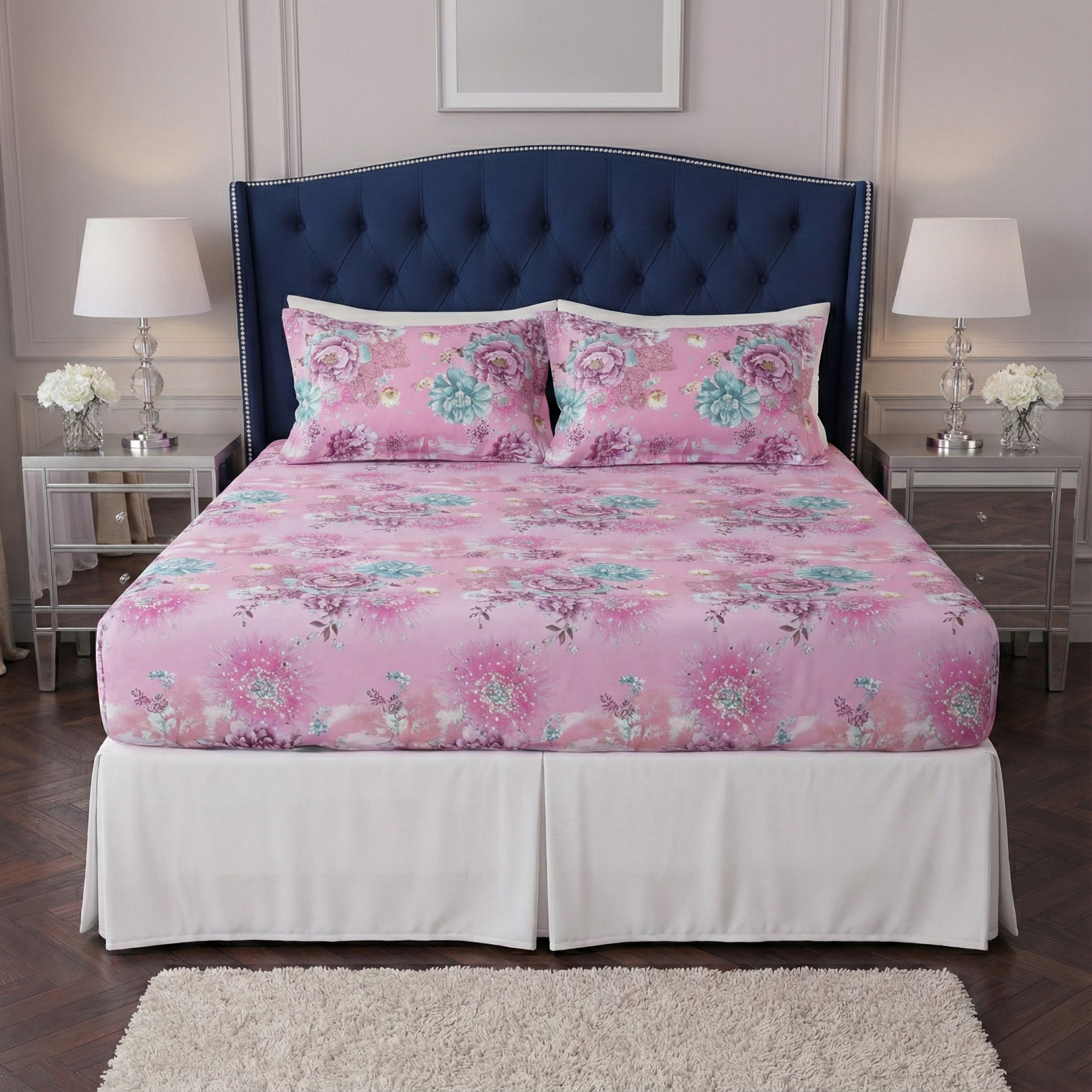 Royal Linen Printed Fitted Set (King) - Code RL-27