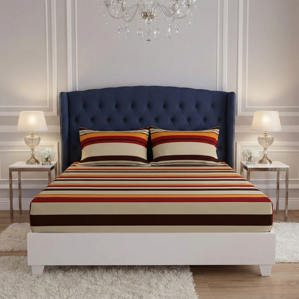 Royal Linen Printed Fitted Set (King) - Code RL-30