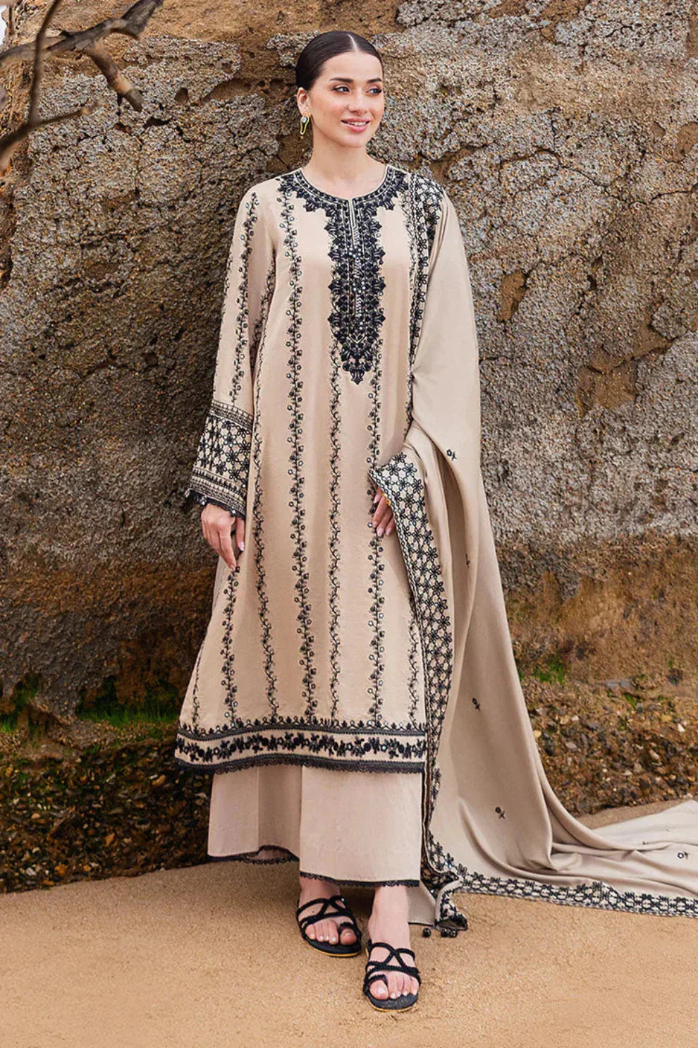 Cross Stitch Embroidered lawn 3pc D-202