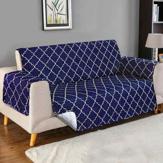 5 Seater Ultrasonic Quilted Sofa Cover (Navy Blue) Sofa Cover