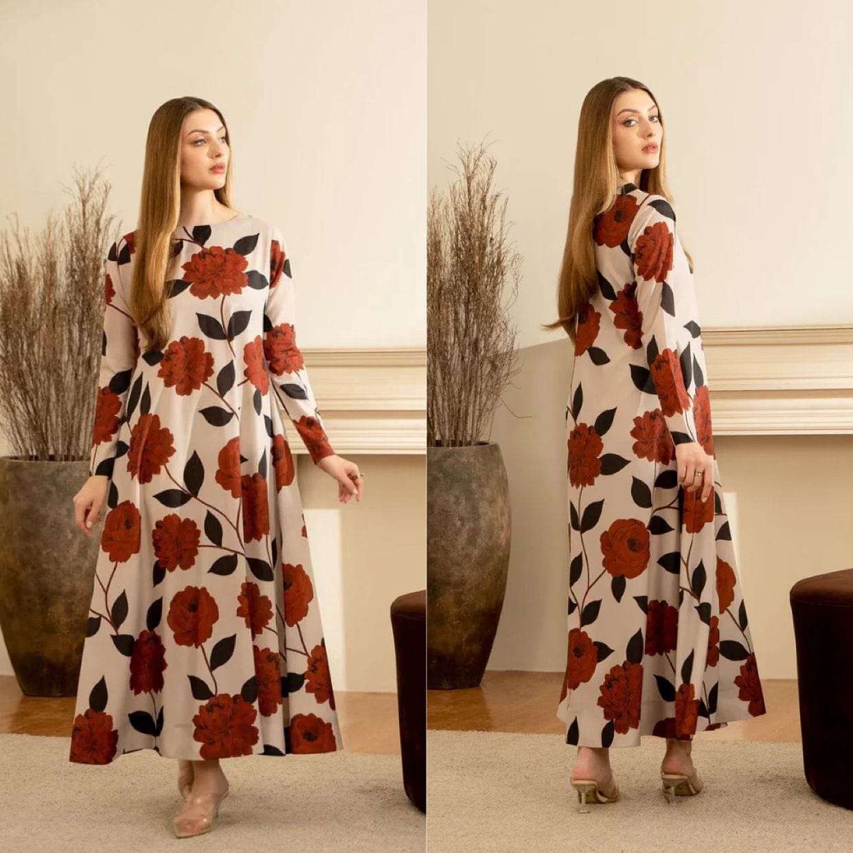 D-723 Printed Silk 2pc Wt