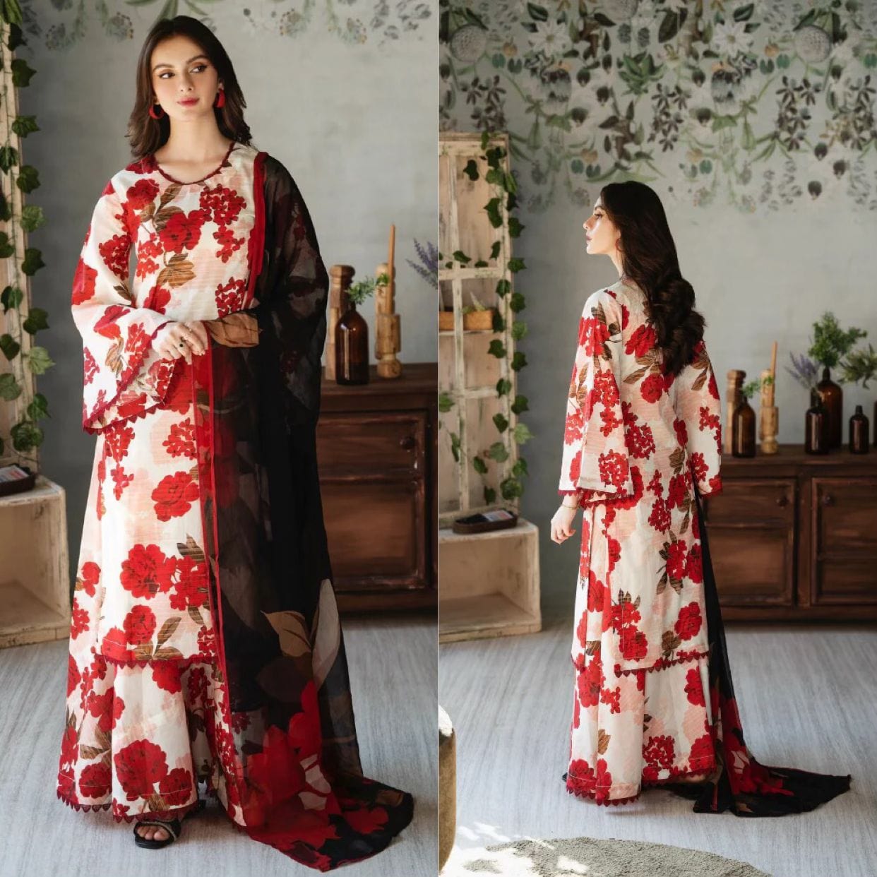 D-826 Printed Silk 3Pc Wt