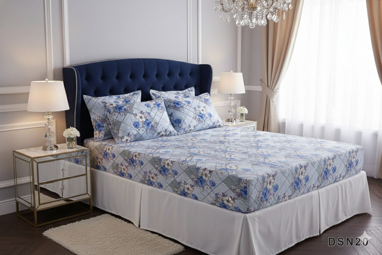 Royal Linen Printed Fitted Set (King) - Code RL-19