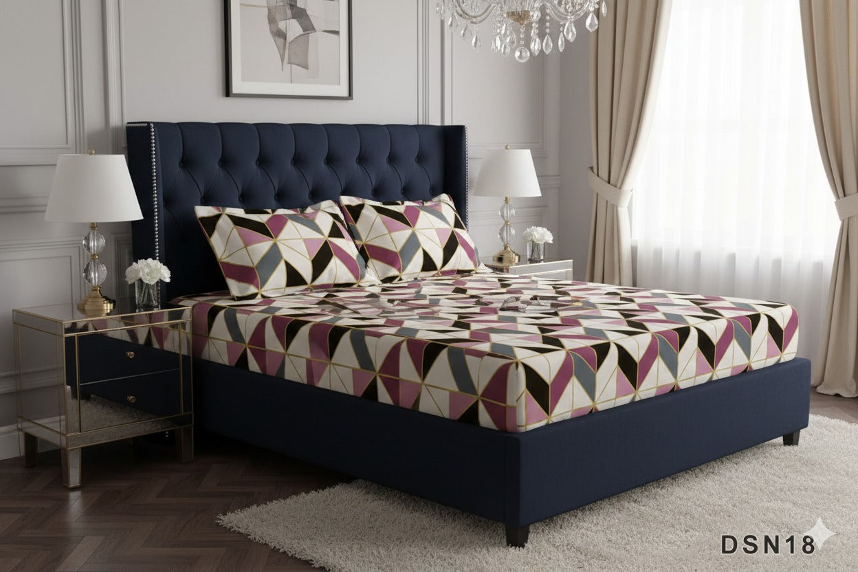 Royal Linen Printed Fitted Set (King) - Code RL-24