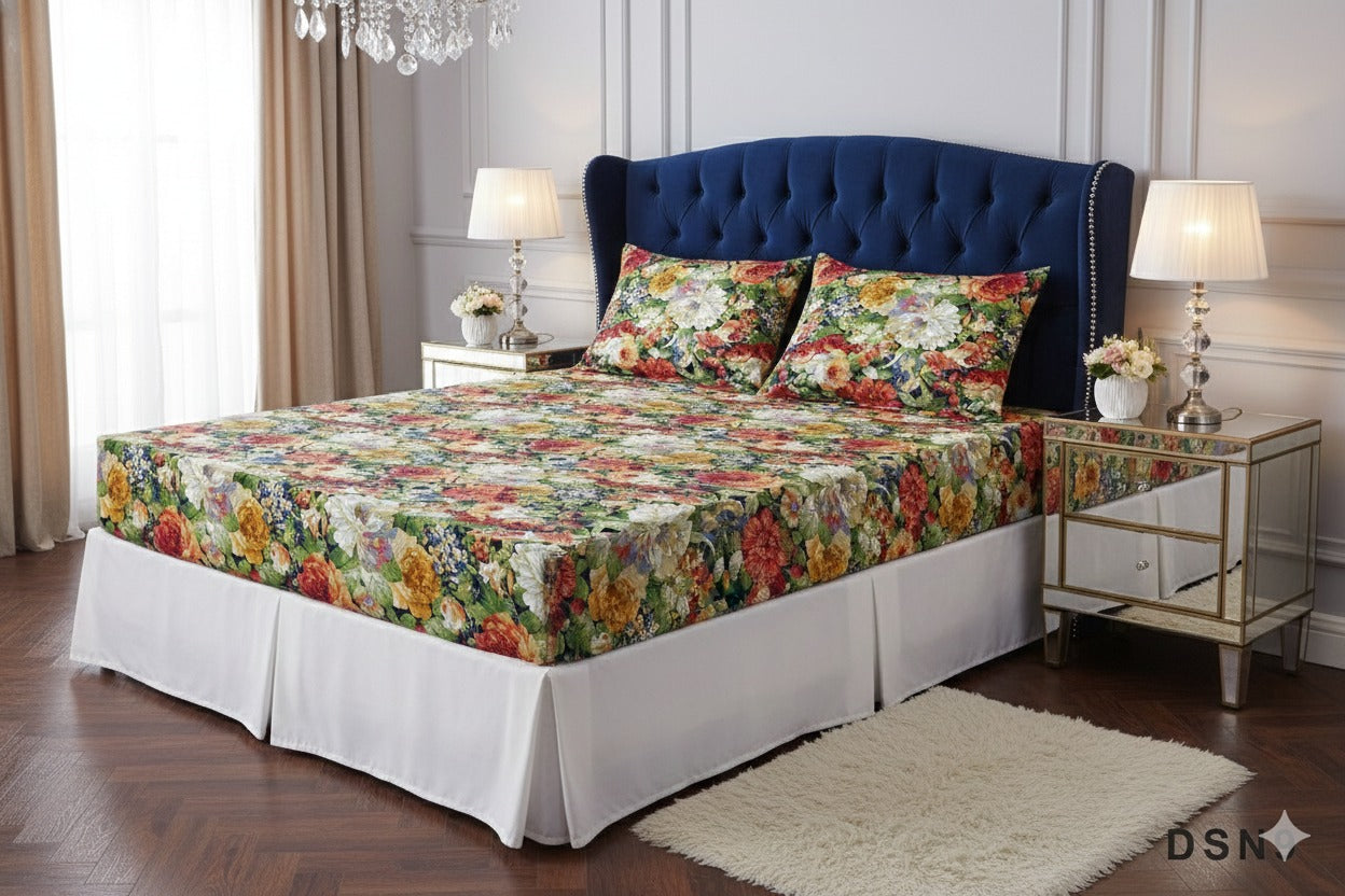 Royal Linen Printed Fitted Set (King) - Code RL-26