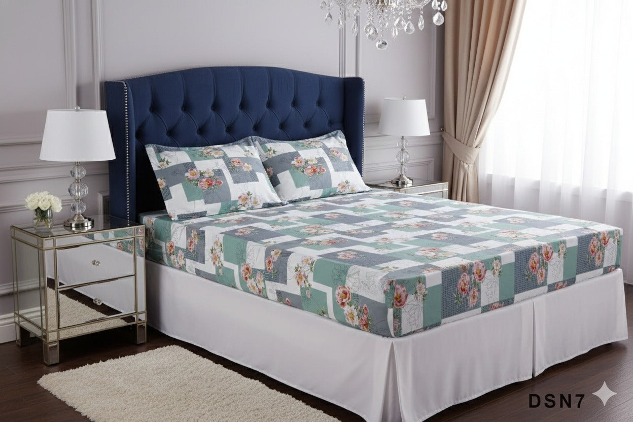 Royal Linen Printed Fitted Set (King) - Code RL-16