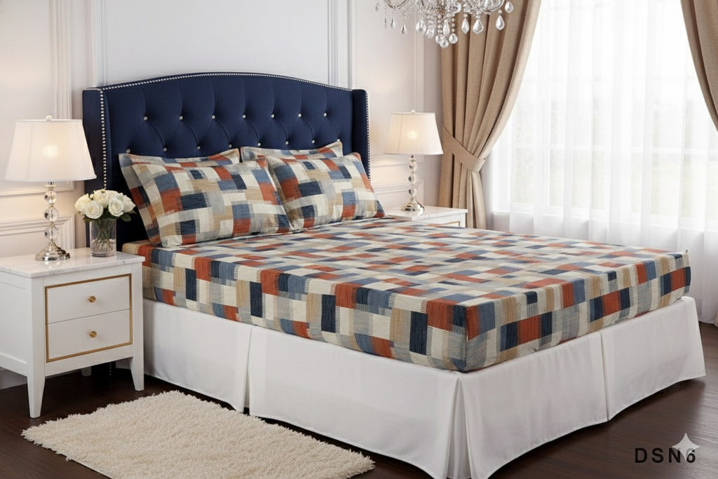 Royal Linen Printed Fitted Set (King) - Code RL-29