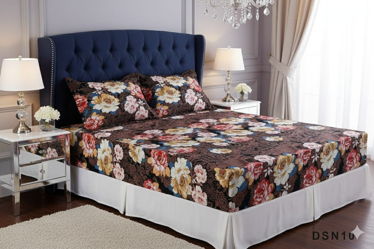Royal Linen Printed Fitted Set (King) - Code RL-17