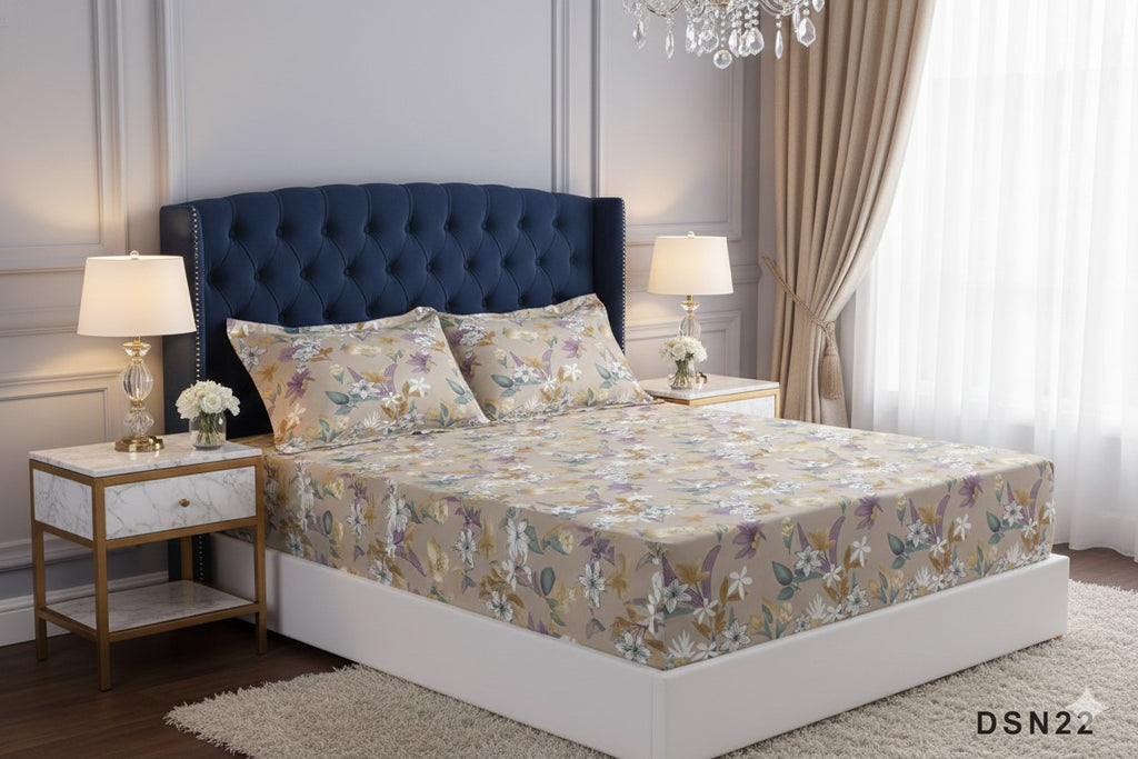 Royal Linen Printed Fitted Set (King) - Code RL-22