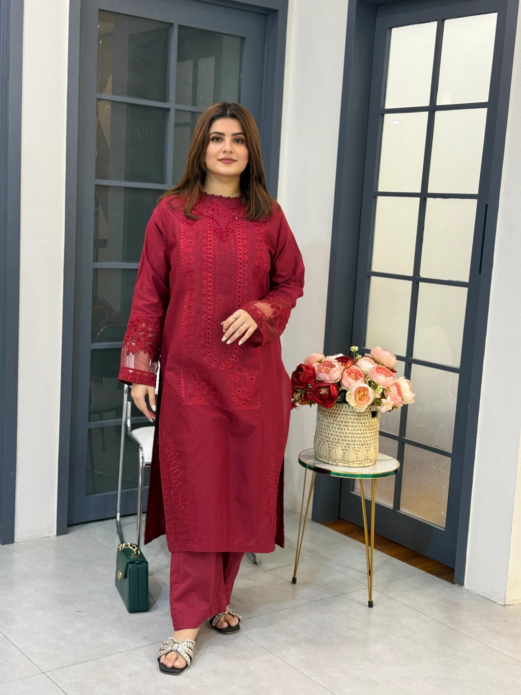 RL 390 lawn  chikankari