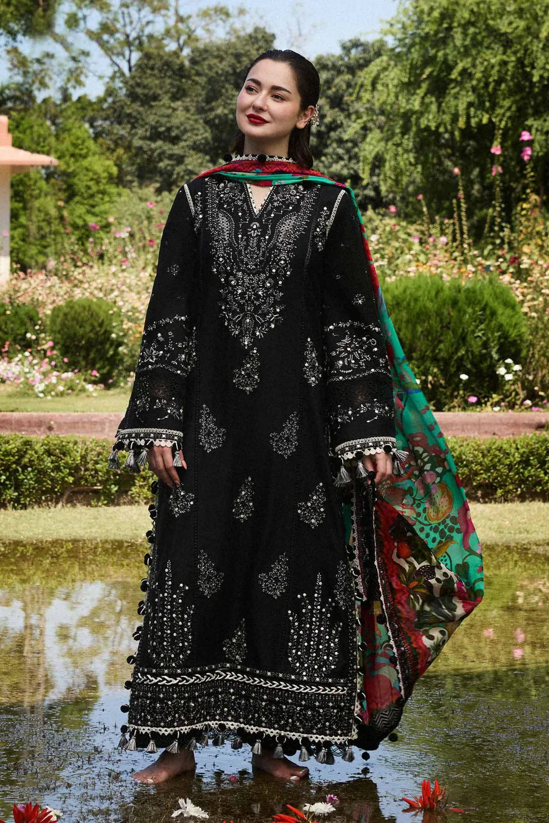 Hussain Rehar Embroidered lawn 3pc D-272