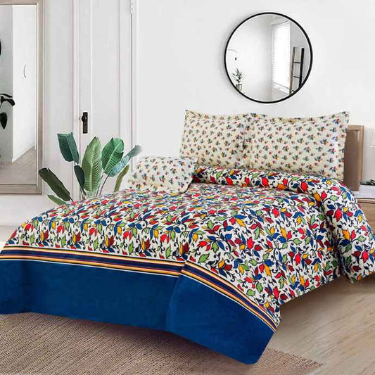 Dynasty Cotton 4Pc Flat Bedsheet Set Bed Sheets