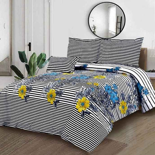 Dynasty Cotton 4Pc Flat Bedsheet Set Bed Sheets