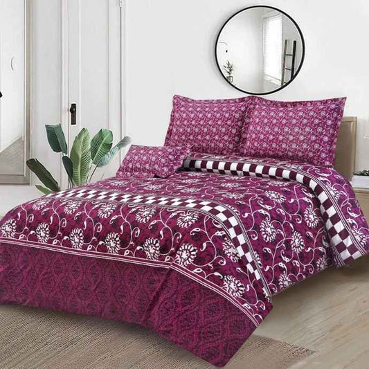 Dynasty Cotton 4Pc Flat Bedsheet Set Bed Sheets