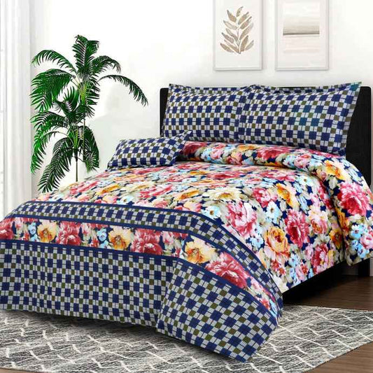 Dynasty Cotton 4Pc Flat Bedsheet Set Bed Sheets