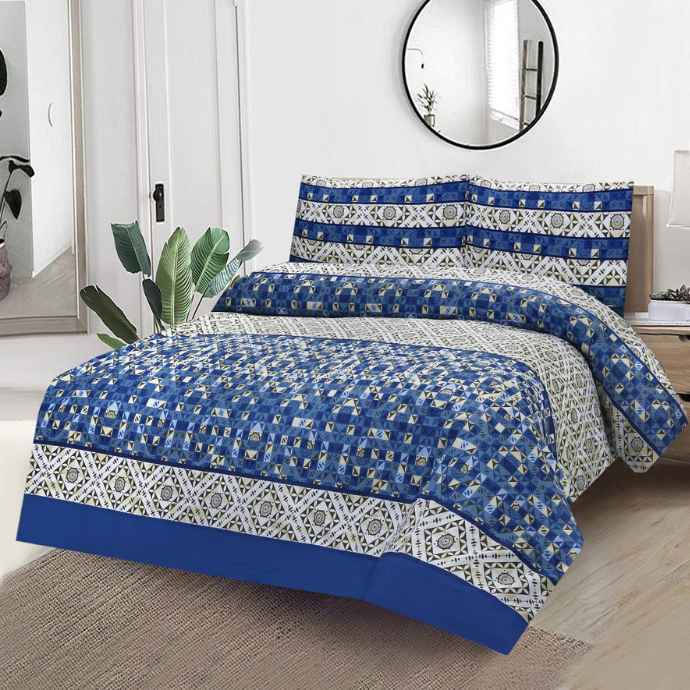 Dynasty Cotton 3Pc Flat Bedsheet Set Bed Sheets