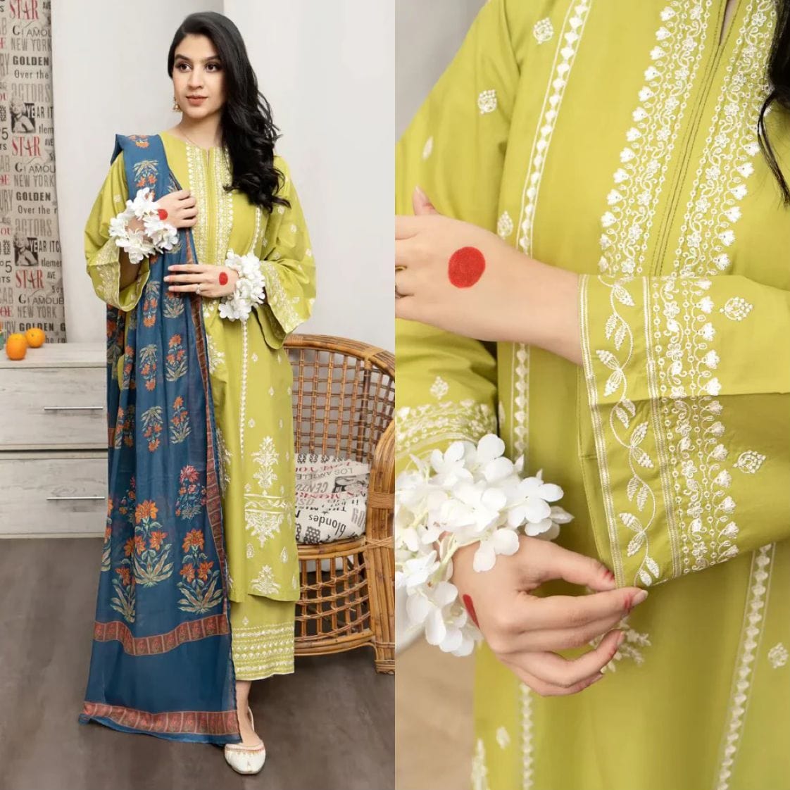 Urge UR-720 Dhanak Embroidered 3pc