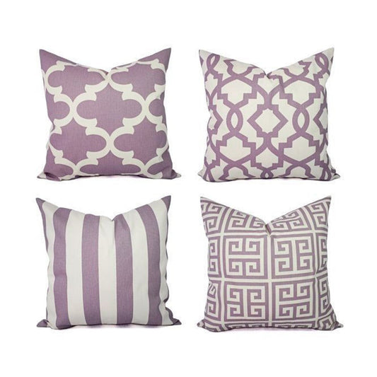 Pack of 4 Purple Moderate Cushion Covers Cushion Covers