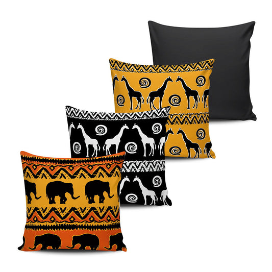 Pack of 4 Kit Geometric Cushion Covers Cushion Covers