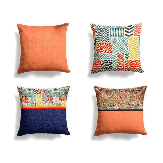 Pack of 4 Bohemian-Inspired Ethnic Cushion Covers Cushion Covers