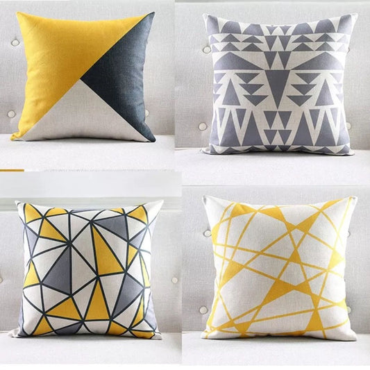 Pack of 4 Yellow Copper Cushion Covers Cushion Covers