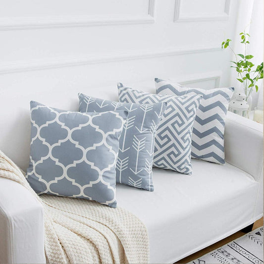 Pack of 4 Fokusent Gray Linning Cushion Covers Cushion Covers