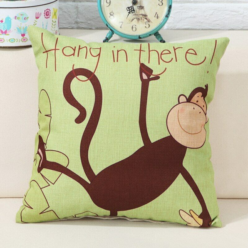 Pack of 6 Cute Animal Cat Monkey Cushion Covers Cushion Covers