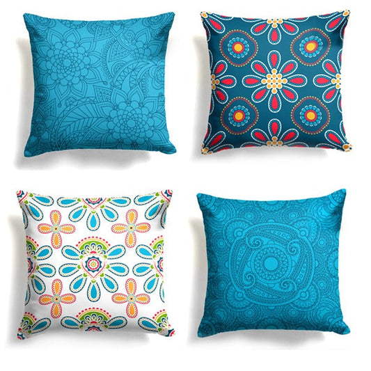 Pack of 4 Mandala Pattern Cushion Covers Cushion Covers