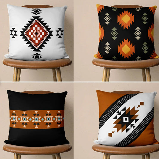 Pack of 4 Tribal Design Ethnic Accent Pillow Cover Cushion Covers